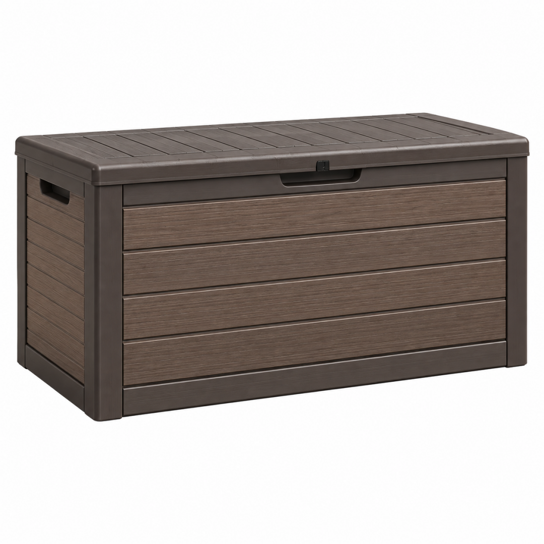 Aufbewahrungsbox 120 x 60 x 60 cm Kunststoff Braun für Garten wetterfest